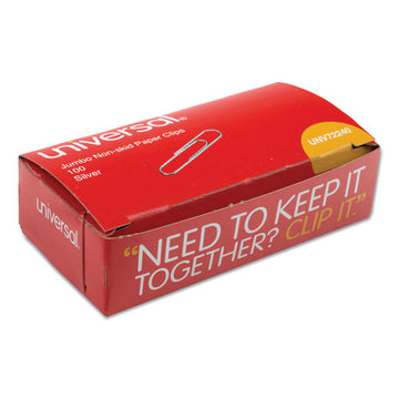 Universal® Paper Clips, Jumbo, Silver, 100 Clips-box, 10 Boxes-pack freeshipping - TVN Wholesale